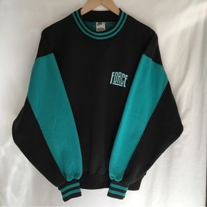 Vintage 90’s Nike Force Pullover Sweatshirt Rare Teal/Black XL